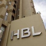 FILE PHOTO: The Habib Bank Limited (HBL) logo is seen on the head office building in Karachi,