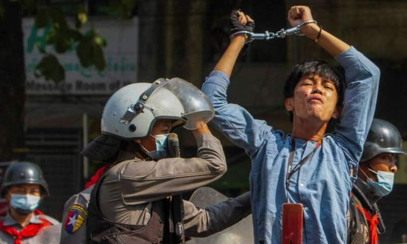 Myanmar police launch most extensive crackdown; one woman shot and wounded