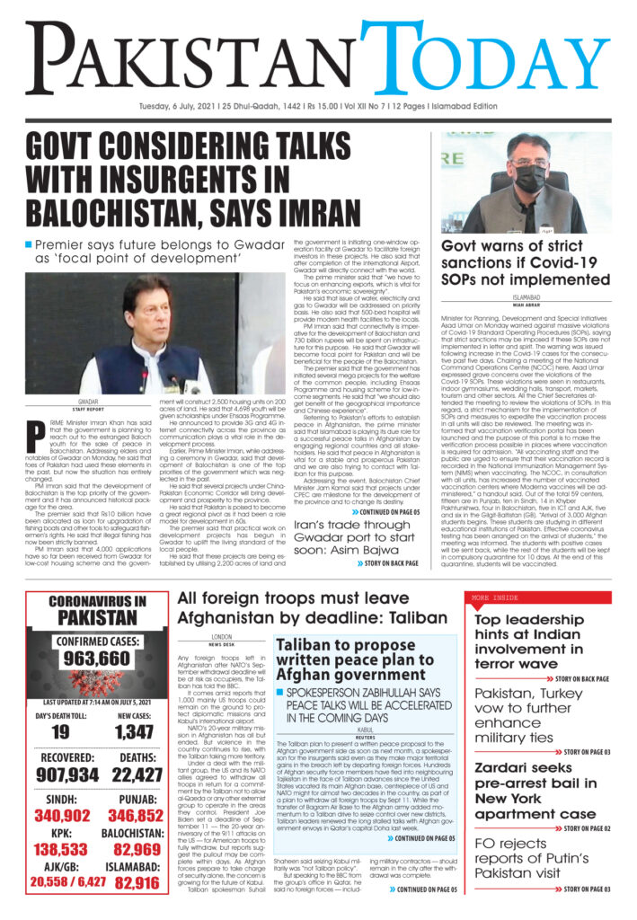 Epaper – July 6 ISB 2021 | Pakistan Today