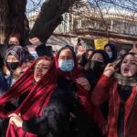 Afghan women stage street protest against university ban