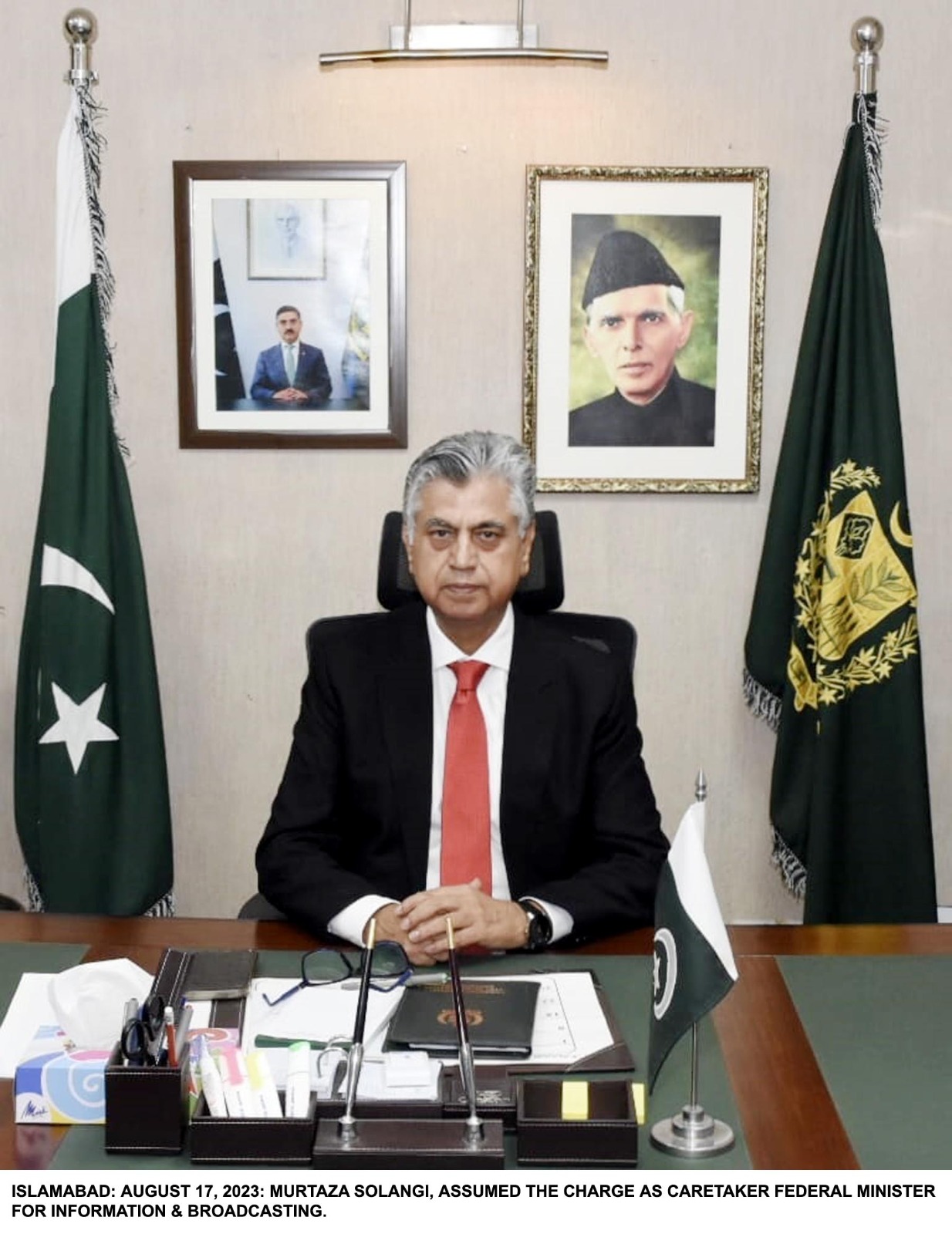 Murtaza Solangi assumes charge of Ministry of Information & Broadcasting