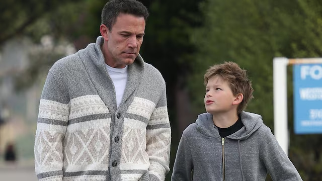 Ben Affleck walks with his son Samuel during a day out in Los Angeles