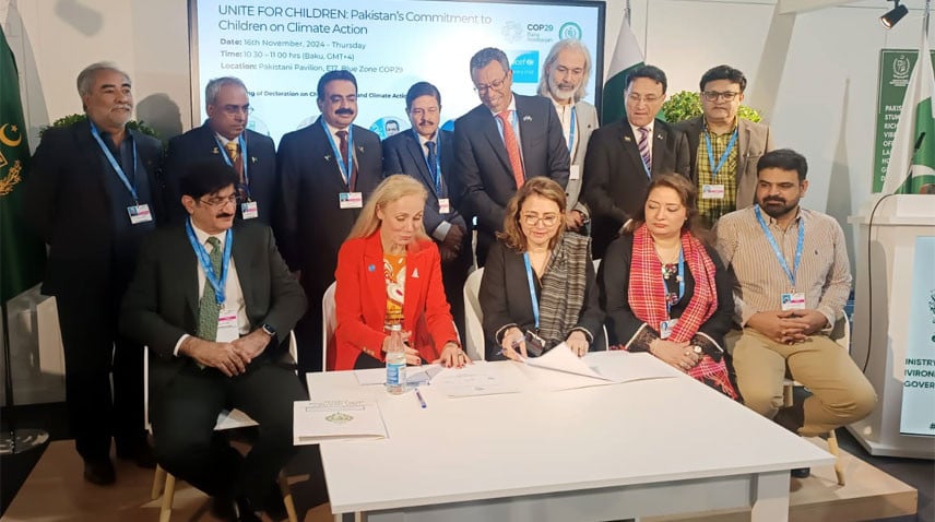 Pakistan, UNICEF ink MoU to protect children from climate risks