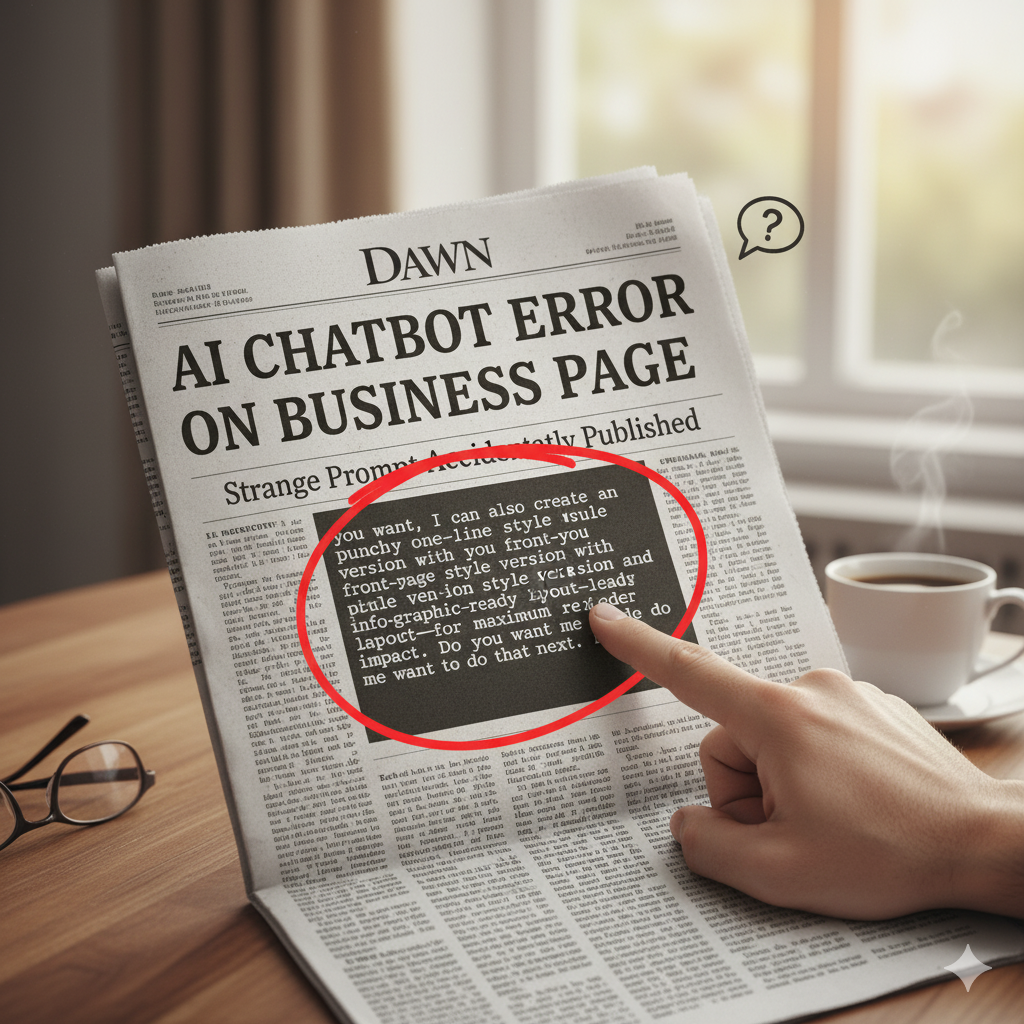 Social media reacts to ChatGPT blunder on Dawn's Business page